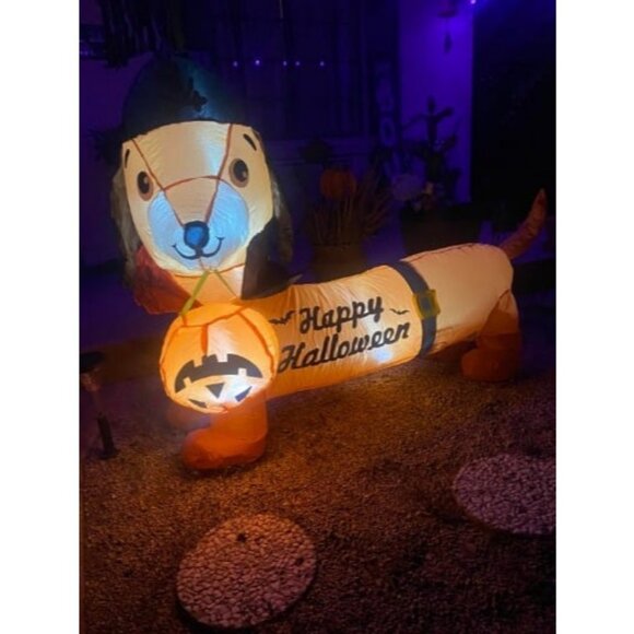 5 FT Halloween Inflatable Dog Outdoor Decorations Blow Up Yard Decorations